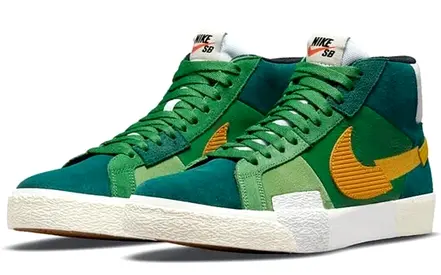Nike SB Blazer Mid Mosaic – Green/Yellow. Size 43. 100% Original & Authentic.