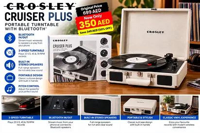 Crosley Cruiser Plus – Portable Bluetooth Vinyl Record Player