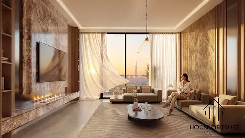Binghatti Luxuria | Furnished 1BR + Study | Pool & Skyline Views