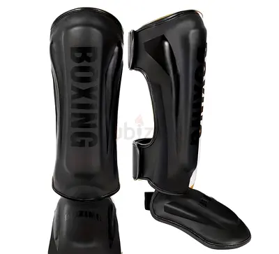 Pair of black boxing shin guards - Brand new