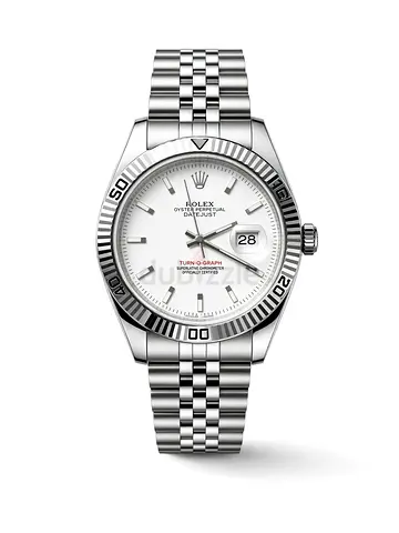 Rolex Datejust Turn-O-Graph Men's Stainless Steel Watch - White Dial