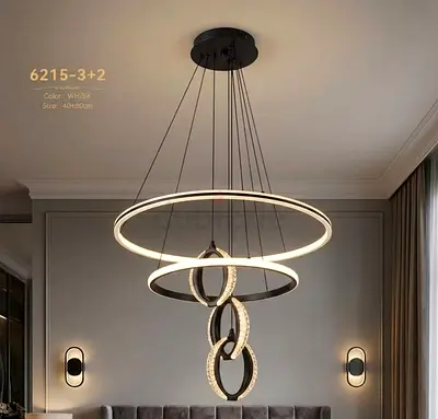 Modern LED Ring Chandelier - Multi-Ring Pendant Light