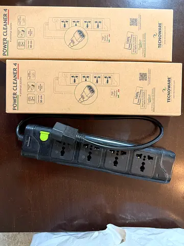 New Tecnoware Power Cleaner 4 Surge Protector Power Strip - 4 Sockets iec to uk plugs