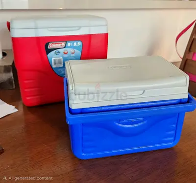 Small Coleman Coolers - Red 8.5L and Blue 5L, good condition