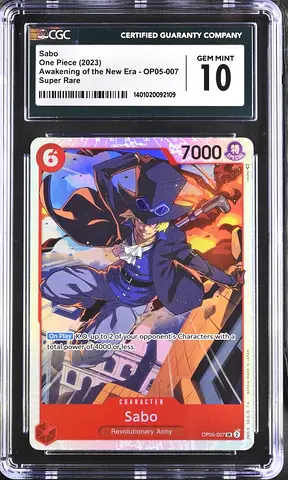 CGC Gem Mint 10 Sabo One Piece Awakening of the New Era OP05-007 Super Rare