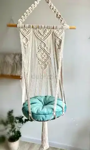 Macrame cat swing