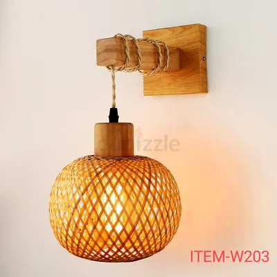 Handmade Rattan Wall Lamp - Natural Wooden Pendant Light (ITEM-W203)