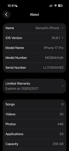 Apple iPhone 17 Pro 256GB - Cosmic Orange | Mint Condition | eSIM/ Official Warranty till May 2027