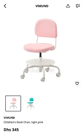 Pink Adjustable kids Office/Study Chair with Wheels