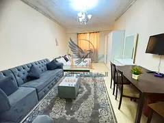 Furnished studio for monthly rent in Al-Yasmeen Towers at the lowest price; prime location close to
