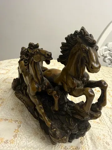 Bronze-tone Horse Statue Sculpture - Decorative Collectible