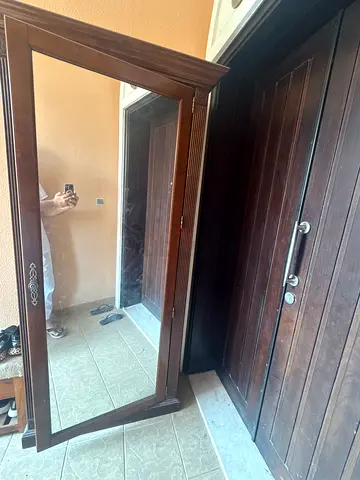 Full-length Wooden Framed Mirror shoe rack