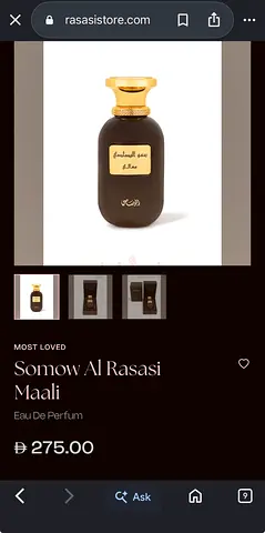 Somow Al Rasasi Maali Eau De Parfum 100ml