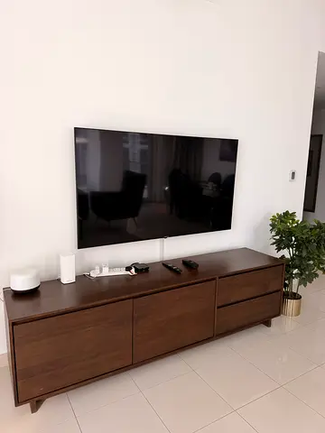Pottery Barn Solid Wood TV Console / Entertainment Unit- Dark Brown, Excellent Condition