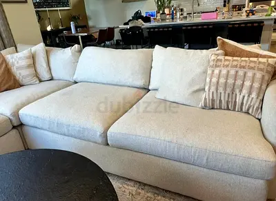 Stylish Comfort Crate&Barrel Lounge deep Feather 🪶 filled Sofa Beige