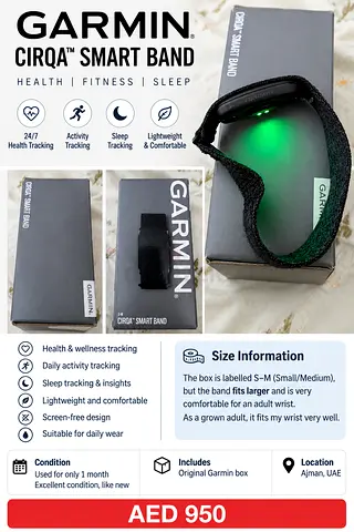 Garmin CIRQA Smart Band + Extra Silicone Strap