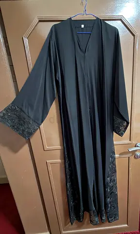 Black Embroidered Abaya, Not Used, size 58