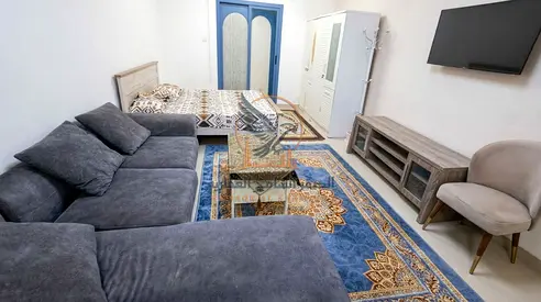 For Annual Rent: Luxurious Furnished Studio with Balcony and Open View, Al Nuaimiya Tower C, Ajman