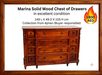 Marina solid wood chest of drawers
