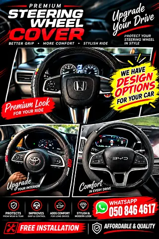 Premium Universal Car Steering Wheel Cover — Free Installation