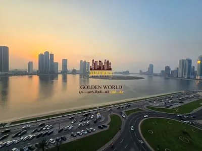 2BR apartment in Al Asas Tower, Al Taawun, Sharjah. Sea view, 2,100 sq. ft., gym, pool, parking. AED 1.250M.