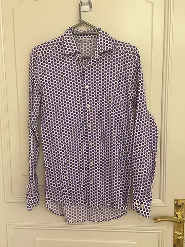 ETRO Men’s Purple Polka Dot Shirt – Made in Italy – Size 38