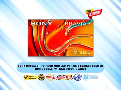 Sony BRAVIA 7 – 75″ Inch Mini LED TV | XR70 Series | QLED 4K HDR Google TV | New | 2024 | 75XR70