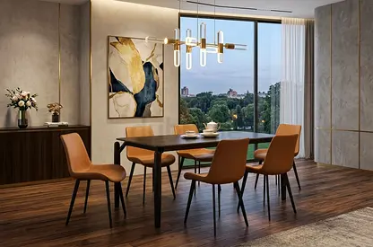 Modern 6-Seater Dining Table with Leather Chairs