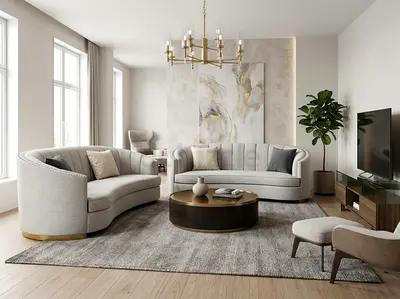 Modern curved sofa set
