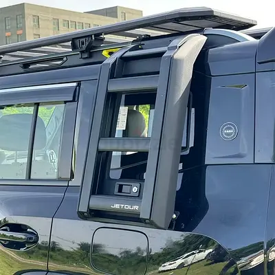 Jetour T2 Premium Folding Side Ladder | Black 4x4 Roof Access Upgrade