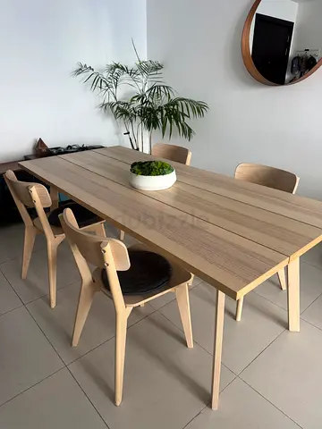 Solid wood dining table with 4 matching chairs