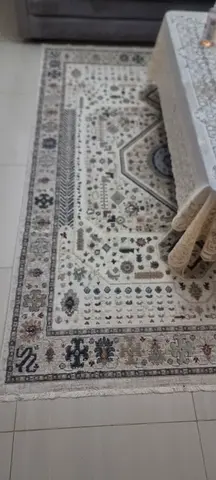 Light beige traditional Persian-style area rug - good condition, 2.5 x 1.5 m (approx.)