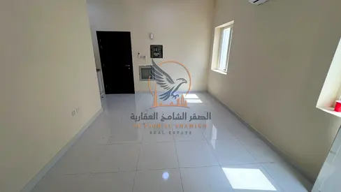 A brand new, never-before-occupied studio apartment is available for annual rent in Al Alia, Ajman. Featuring a modern design and practical layout