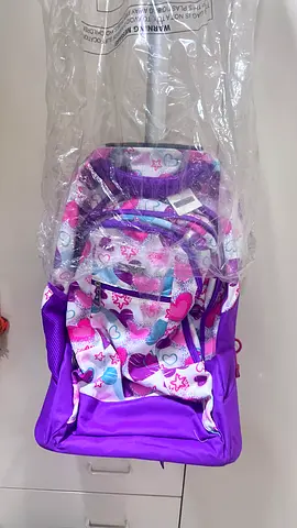 Trolley bag for Kids & adults purple backpack good for traveling and school stuff — brand new