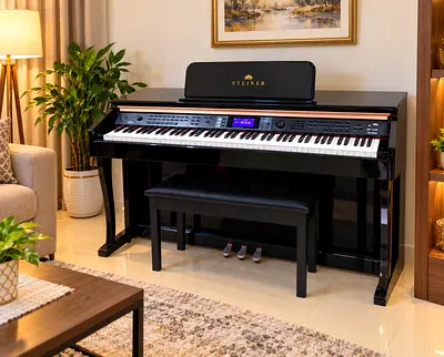 The Steiner DP-1200 is a popular 88-key weighted digital piano designed for both beginners and home