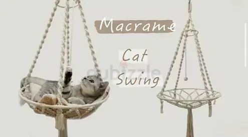 Macrame cat swing