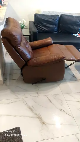 Brown Leather Recliner Armchair - Good Used Condition