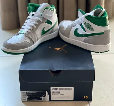 Air Jordan Mid SE - Grey / Pine Green / White