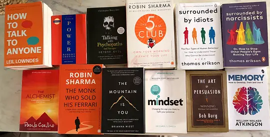 Mixed lot of personal development & self-help books (12 titles) any 5 for 100 - COD available