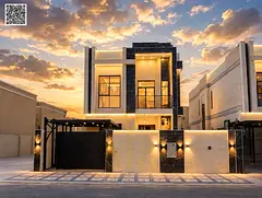 Luxury family villa for sale in Al Muwaihat 3, Ajman | VIP finishing | Corner lot | Central air cond