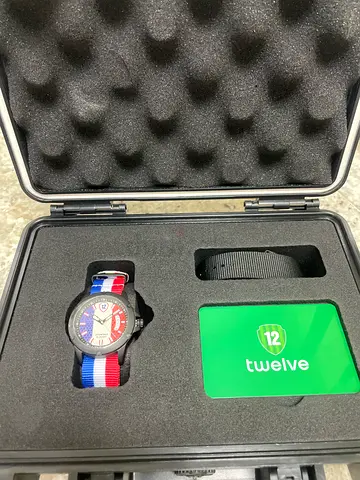 TWELVE brand France men's sport watch with NATO strap in case