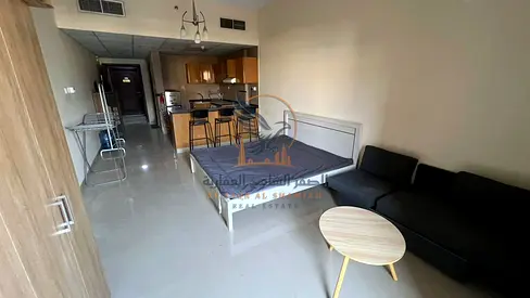 Furnished Studio Apartment for Annual Rent with Balcony and Open View in Al Nuaimiya Tower C, Ajman, with Private Parking