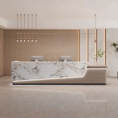 Modern Marble Reception Desk Design For Sale