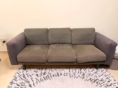 Used IKEA 3+2 Seater Fabric Sofa Set – Dark Grey – AED 500 for Both