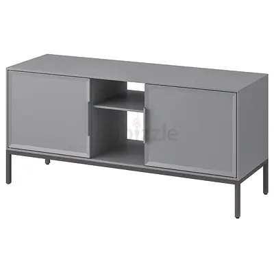 Grey TV Cabinet / Media Unit with Sliding Doors