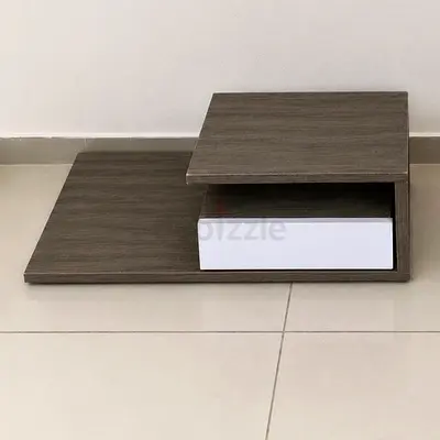 Modern low-profile Side table set with storage drawer