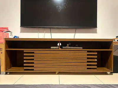 Wooden TV Unit / Entertainment Center with Sliding Front Panel