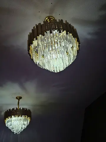 2 pieces Crystal Ceiling Light Fixture Chandelier