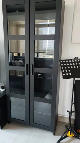 IKEA Besta/Glass Door Display Cabinet - Dark Grey, Good Condition