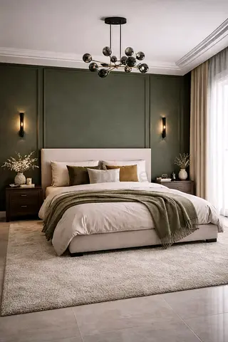 King size upholstered bed